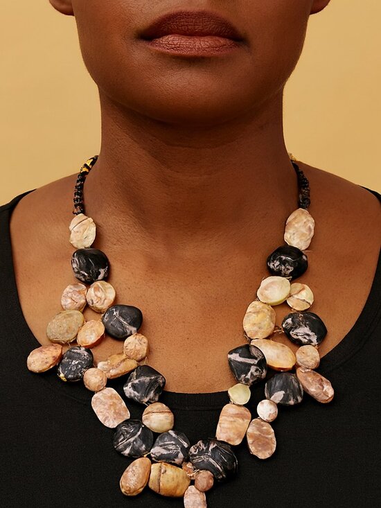 Source Unknown Jewelry - Agate Stone Necklace 20 inch 219.7 grams